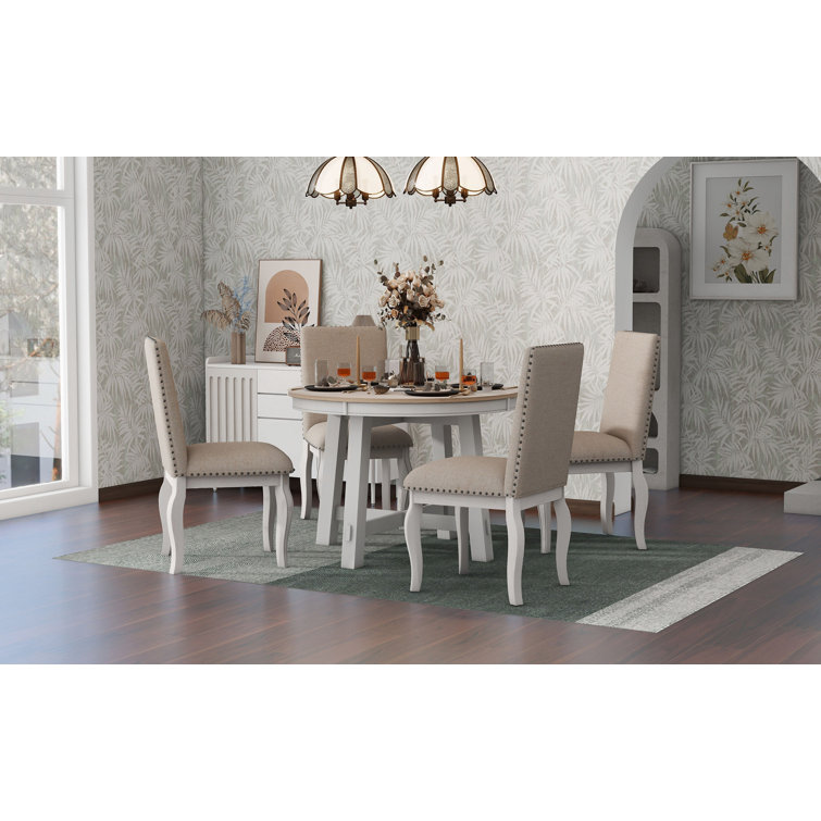 Farmhouse extendable dining table set hot sale